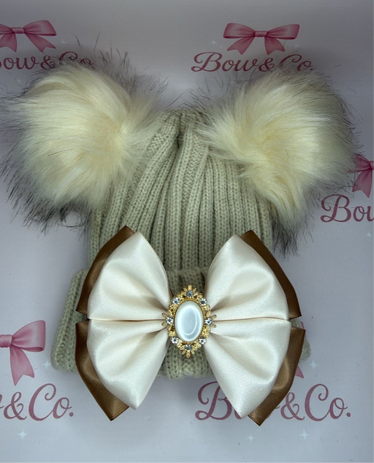 Pompom Bow Hat